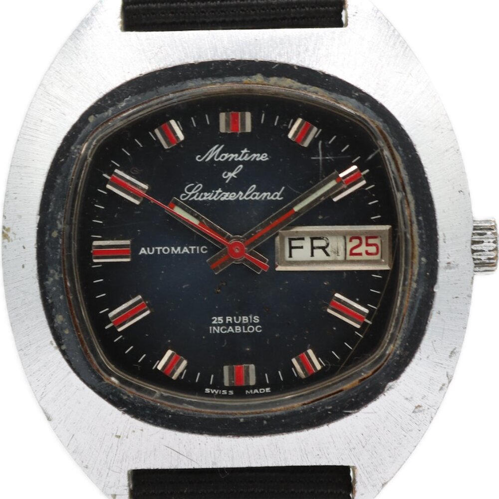 Vintage 38mm Martine of Switzerland Day-Date Men's Automatic Wristwatch 2068